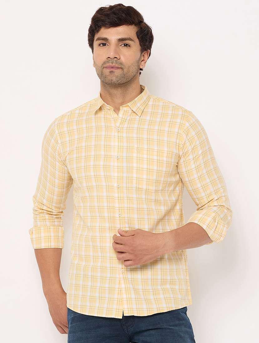 men checkered long sleeve casual shirt