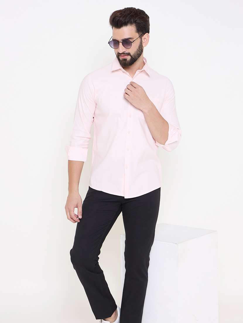 men solid long sleeve casual shirt - 21697416 -  Standard Image - 4
