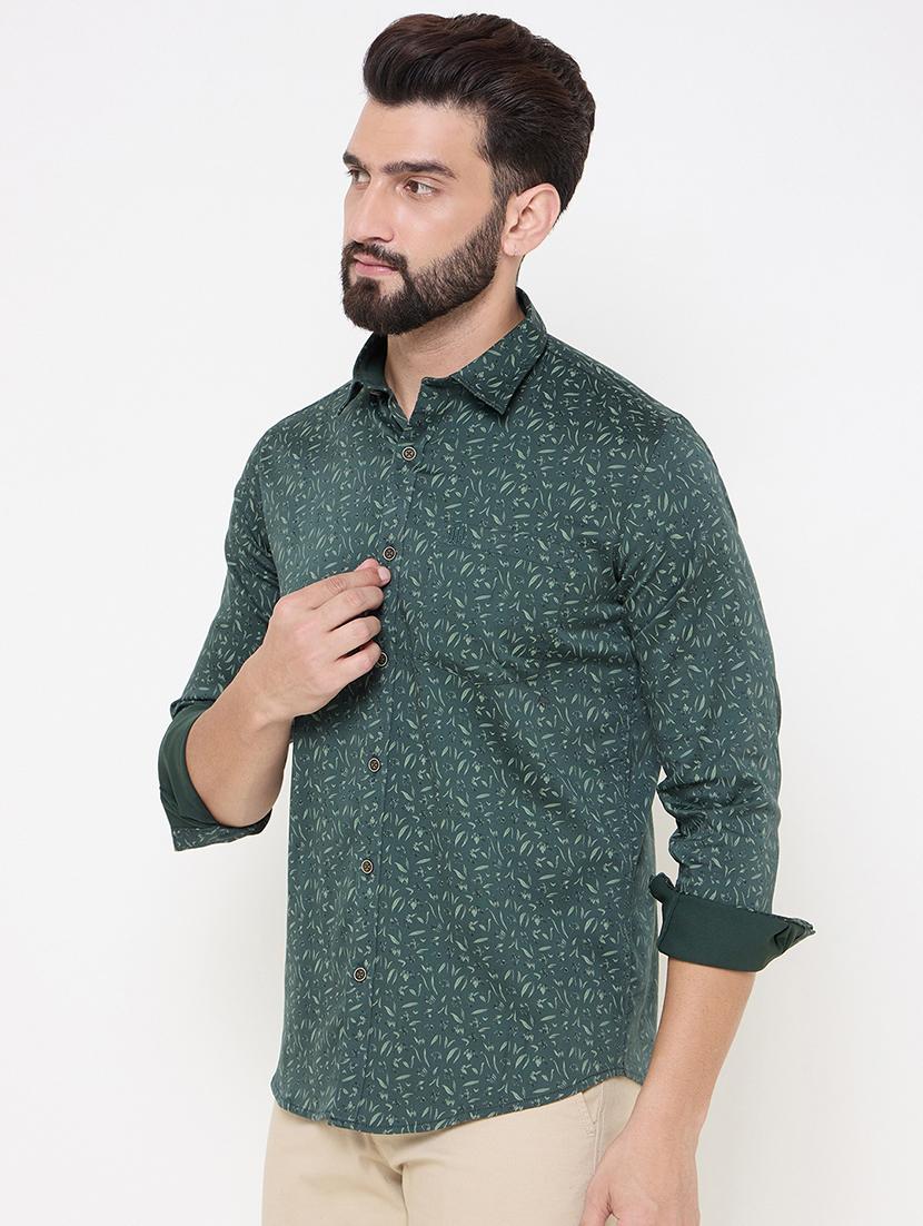 men printed long sleeve casual shirt - 21697417 - Standard Image - 1