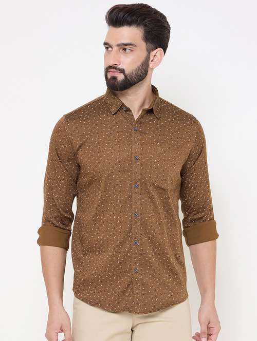 men printed long sleeve casual shirt - 21697418 -  Standard Image - 0