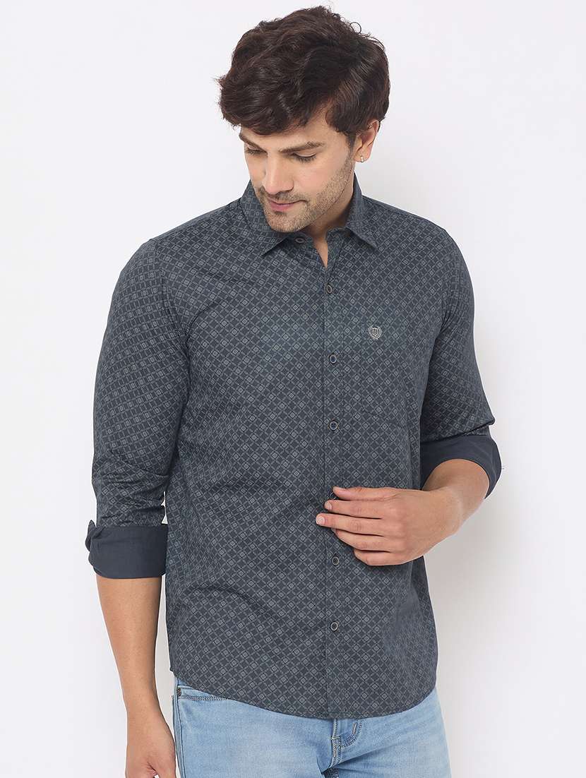 men printed long sleeve casual shirt - 21697422 -  Standard Image - 1