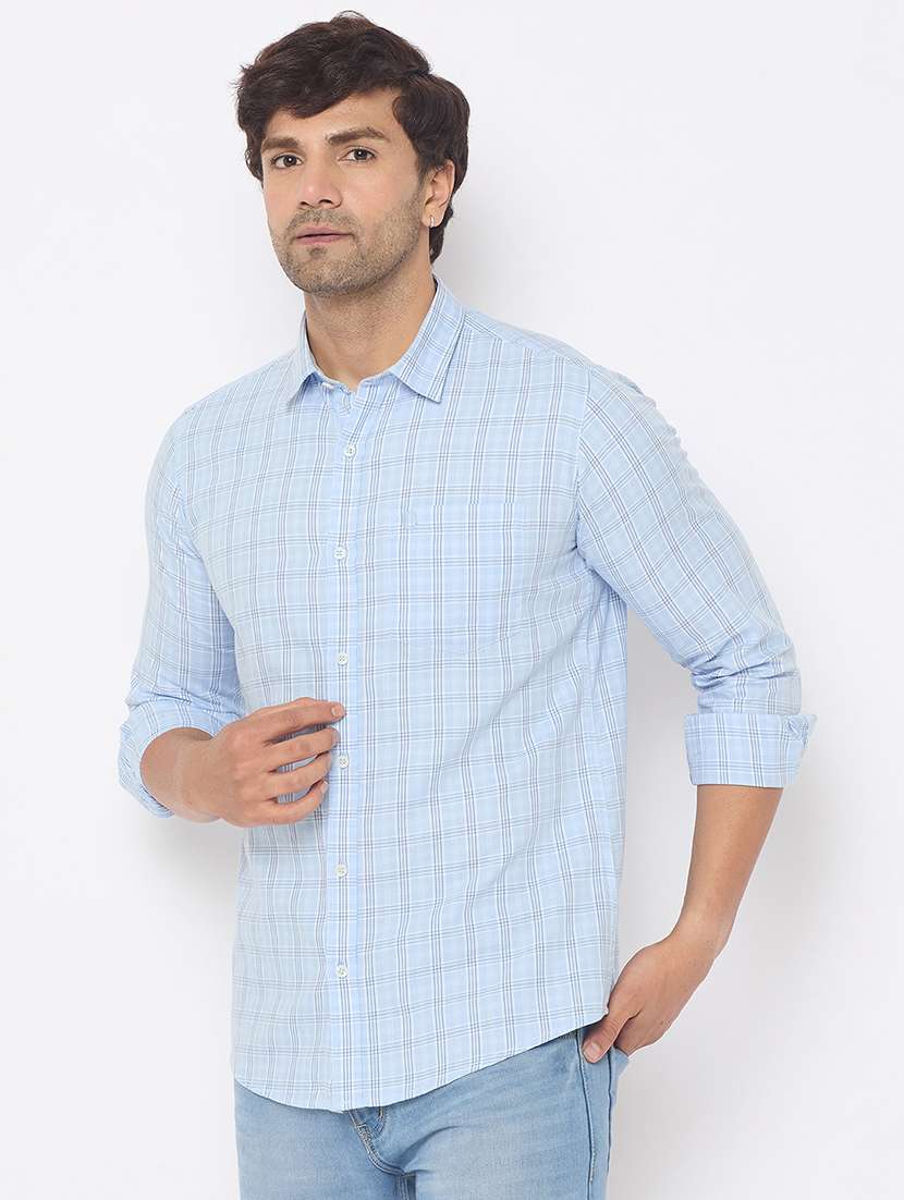 men checkered long sleeve casual shirt - 21697427 -  Standard Image - 1