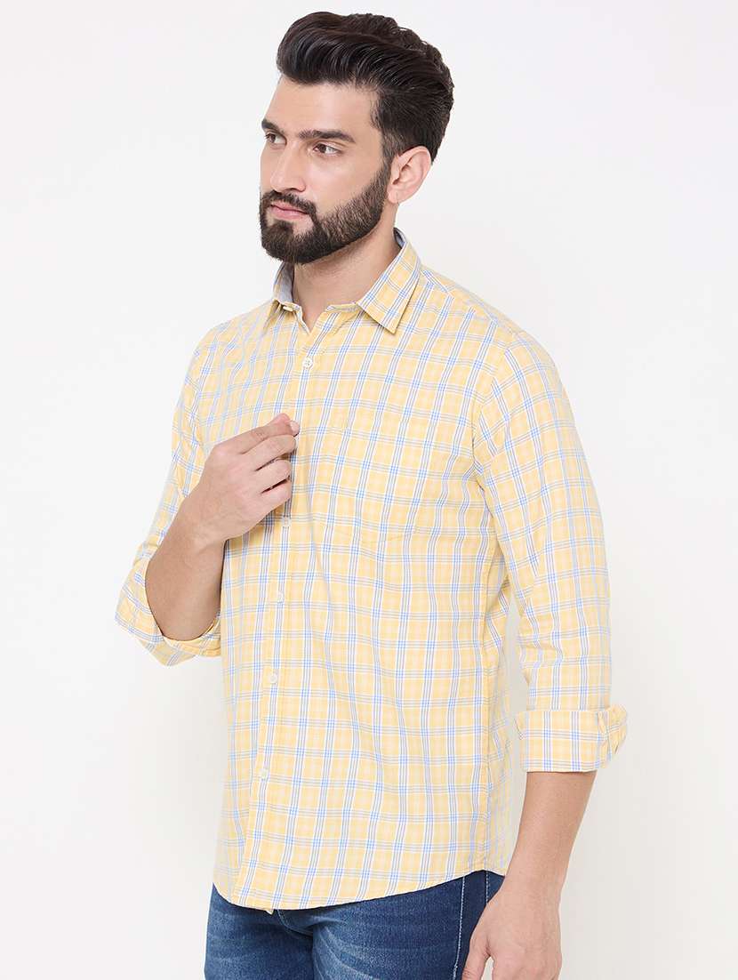 men checkered long sleeve casual shirt - 21697428 -  Standard Image - 1
