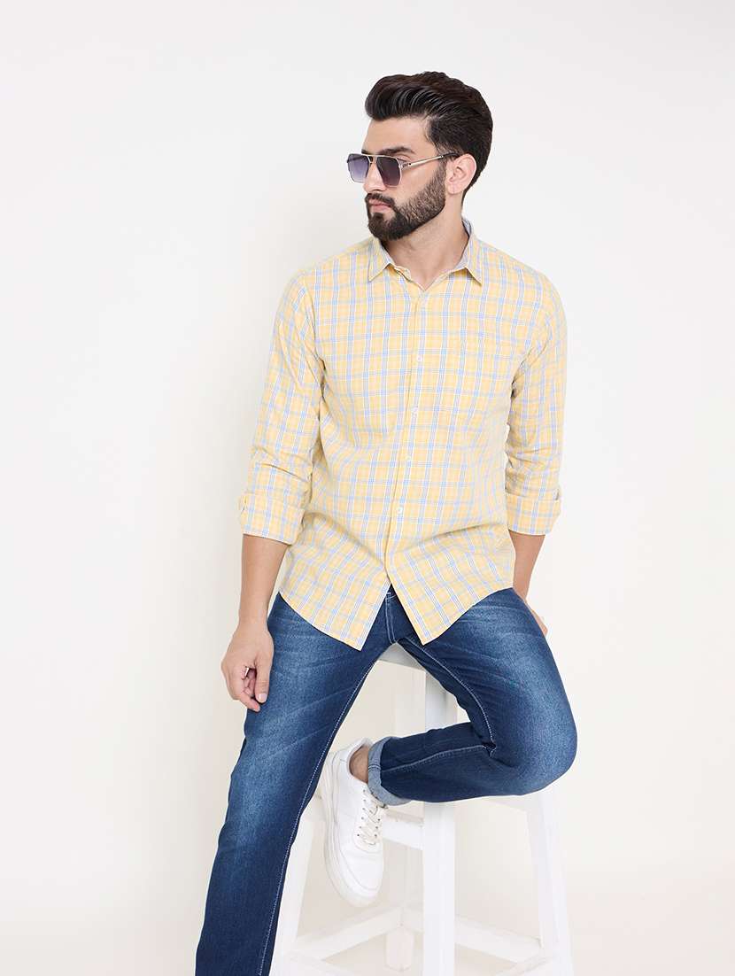 men checkered long sleeve casual shirt - 21697428 -  Standard Image - 4