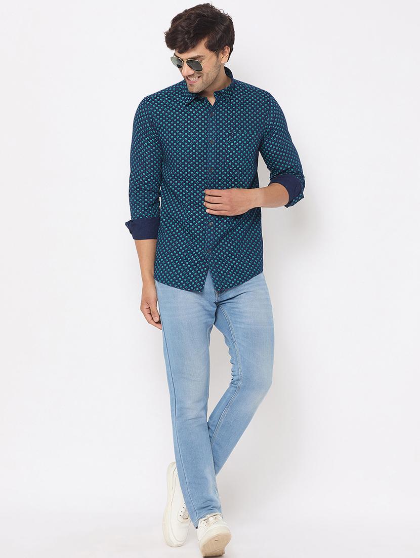 men printed long sleeve casual shirt - 21697430 - Standard Image - 4