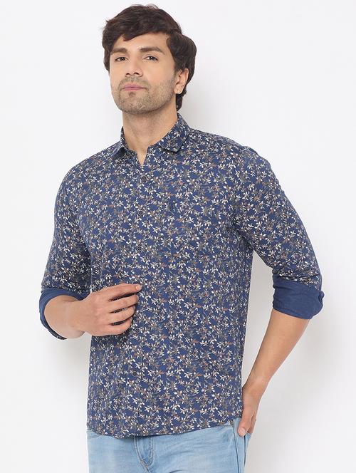 blue cotton casual shirt - 21697431 - Standard Image - 0