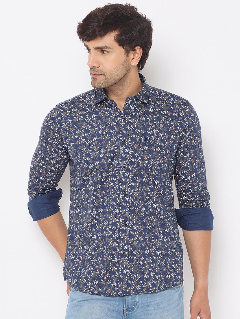 blue cotton casual shirt - 21697431 - Standard Image - 1
