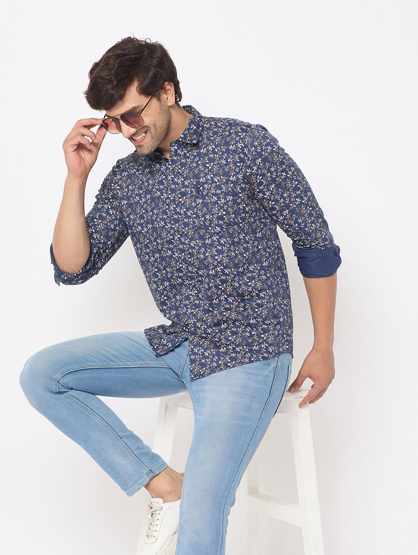blue cotton casual shirt - 21697431 - Standard Image - 4