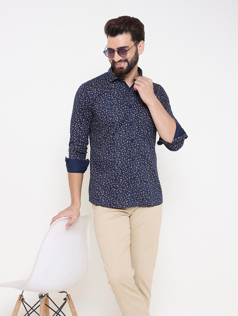 blue cotton casual shirt - 21697435 - Standard Image - 4