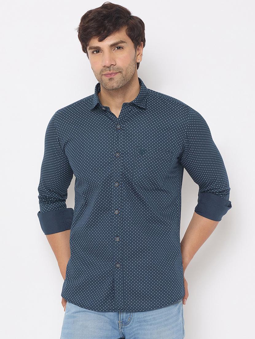 blue cotton casual shirt - 21697436 - Zoom Image - 0