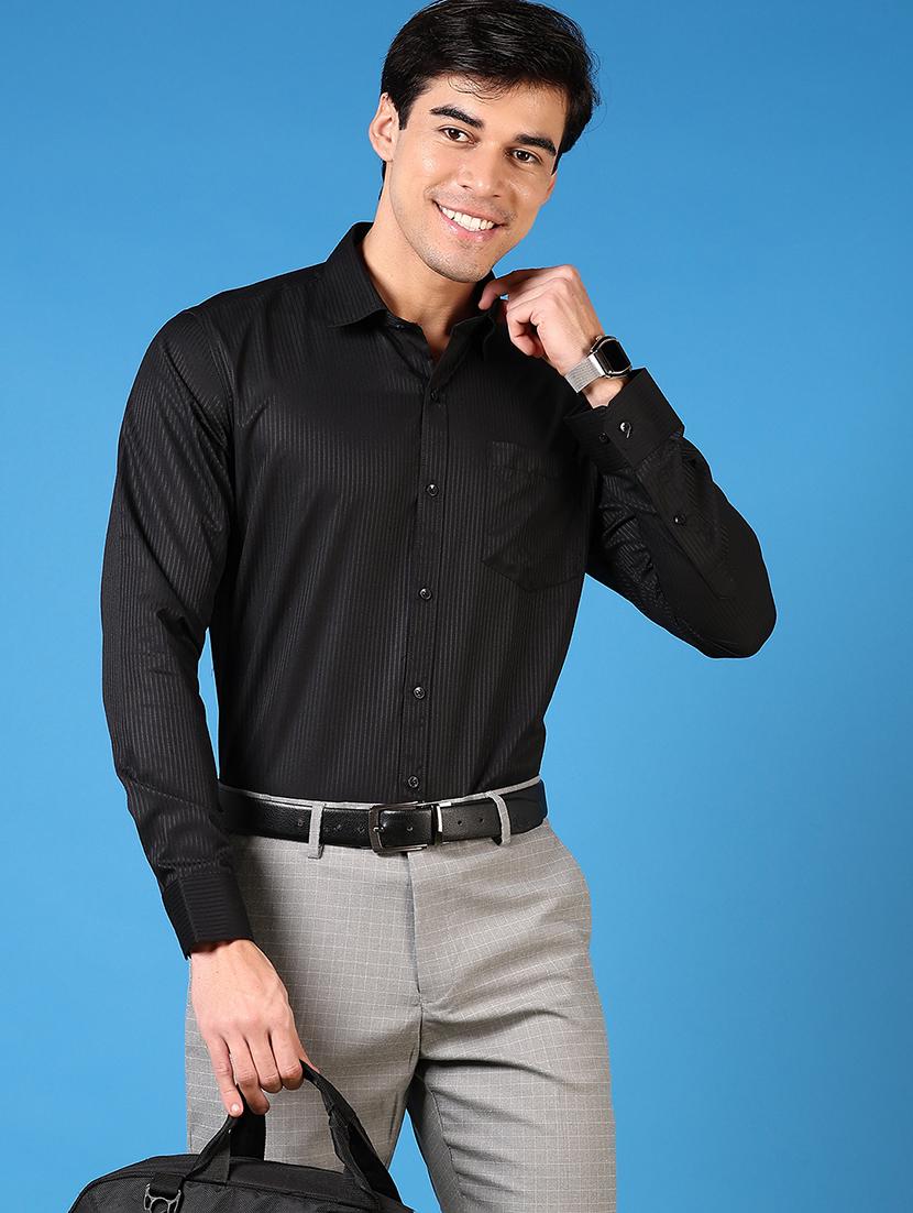 men long sleeves striped formal shirt - 21697564 -  Standard Image - 1