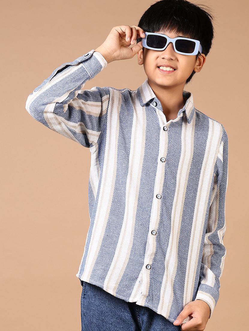boys striped long sleeve casual shirt - 21697580 -  Standard Image - 1