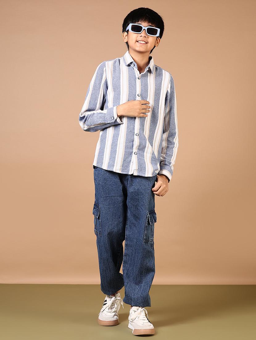 boys striped long sleeve casual shirt - 21697580 - Standard Image - 4