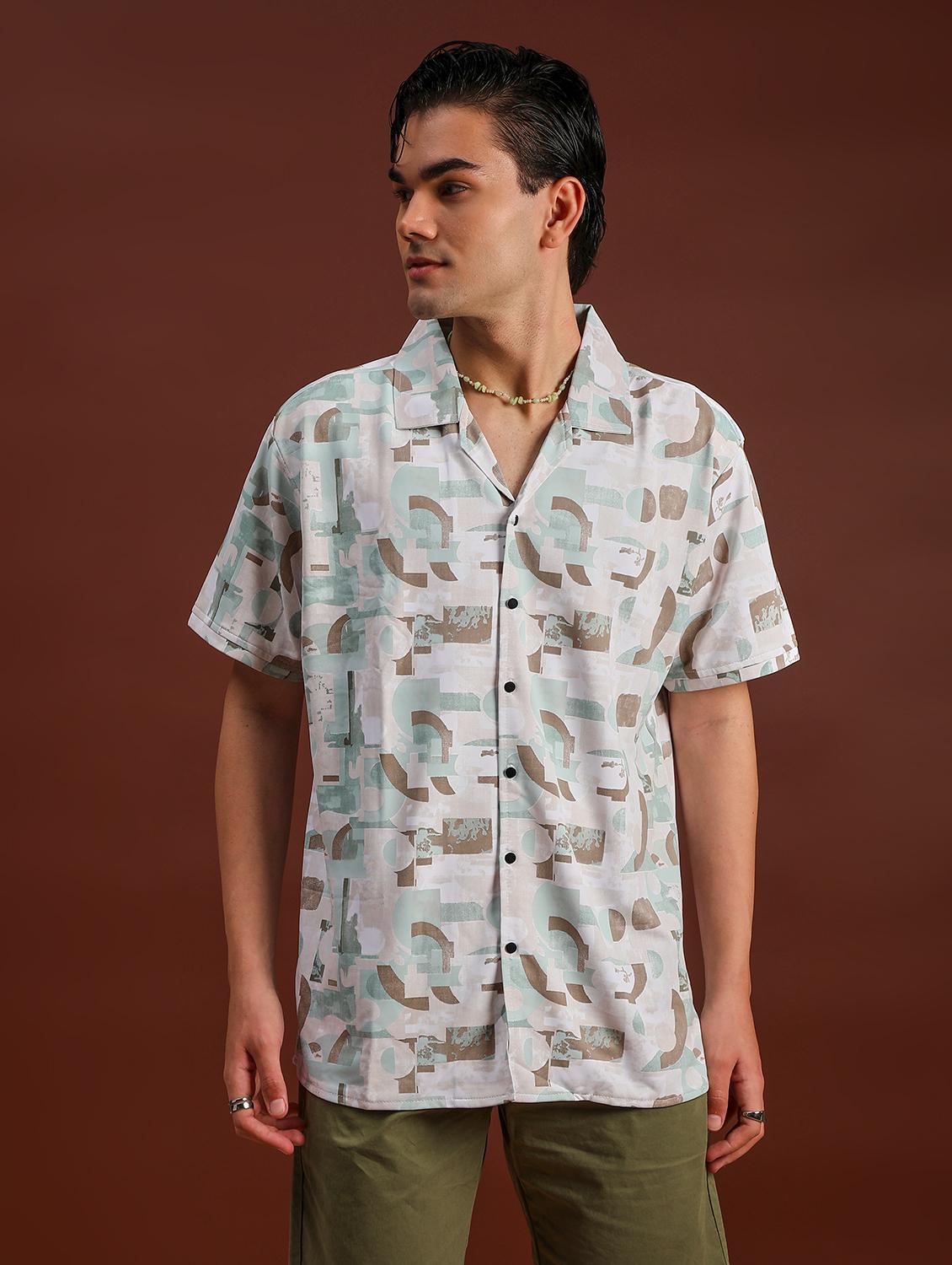 sage green cotton casual shirt - 21697608 - Standard Image - 1