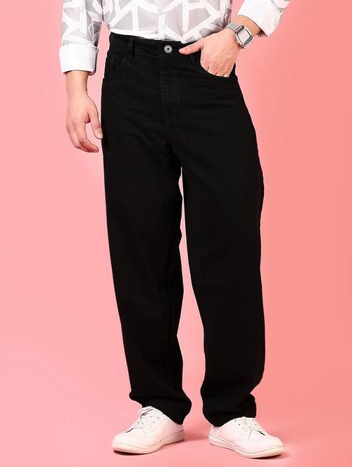 men black plain high rise denim jean - 21697609 -  Standard Image - 0