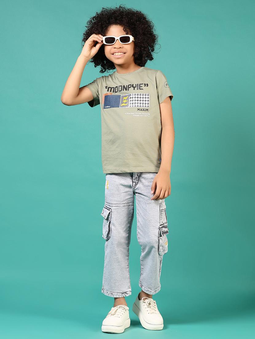 boys chest print round neck t-shirt - 21697661 - Standard Image - 4