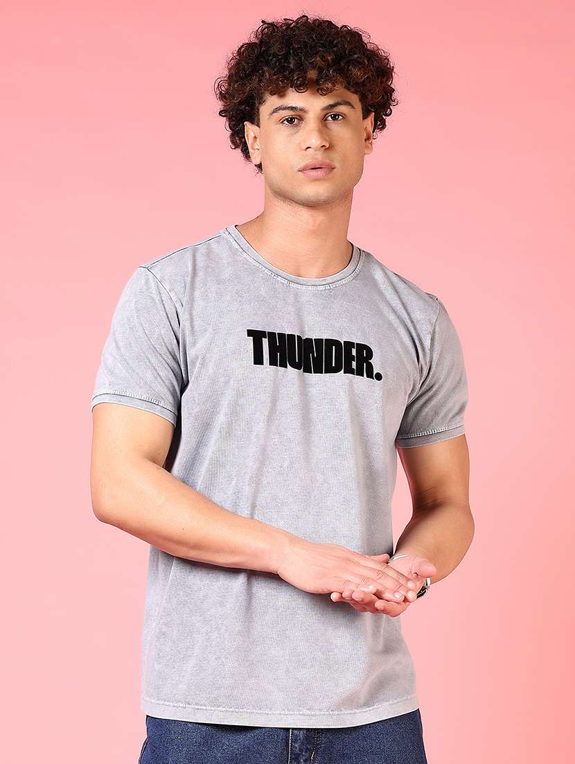 men chest print short sleeve regular fit t-shirt