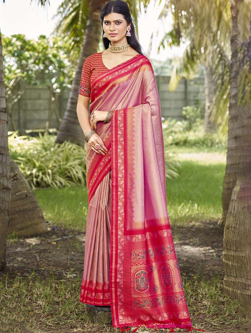 women self design kanjivaram saree with blouse