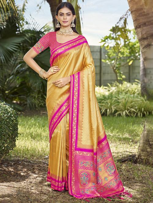 women self design kanjivaram saree with blouse - 21697806 - Standard Image - 0