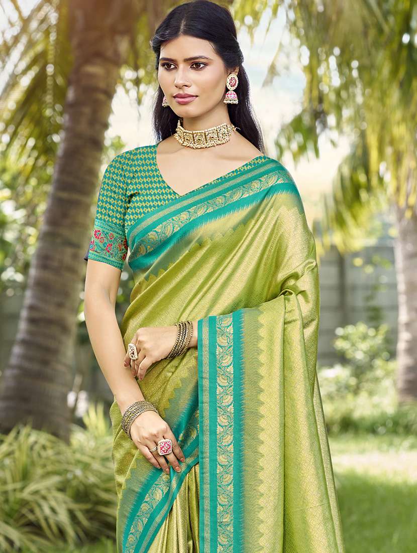 women self design kanjivaram saree with blouse - 21697807 -  Standard Image - 1