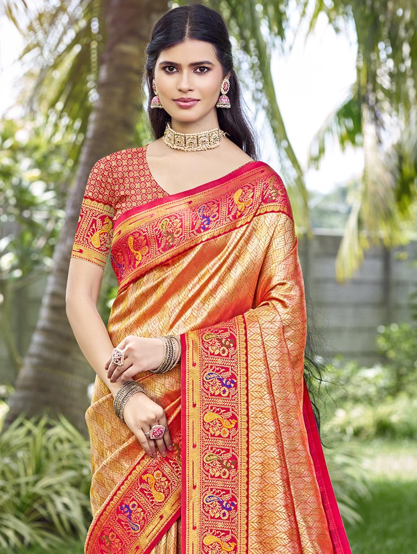 women self design kanjivaram saree with blouse - 21697808 - Standard Image - 1