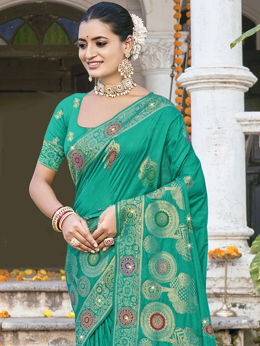 women self design banarasi saree with blouse - 21697817 -  Standard Image - 1