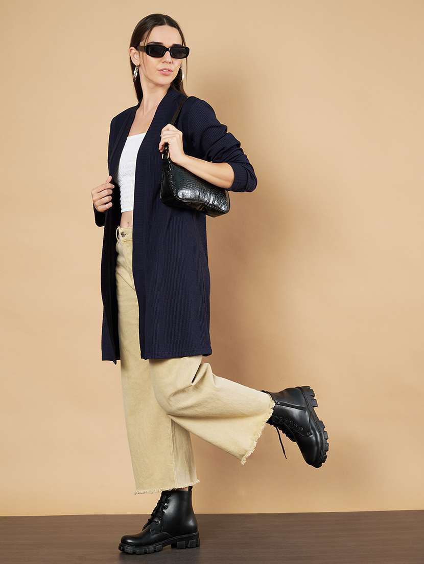 women solid long sleeve shrug - 21697967 -  Standard Image - 4