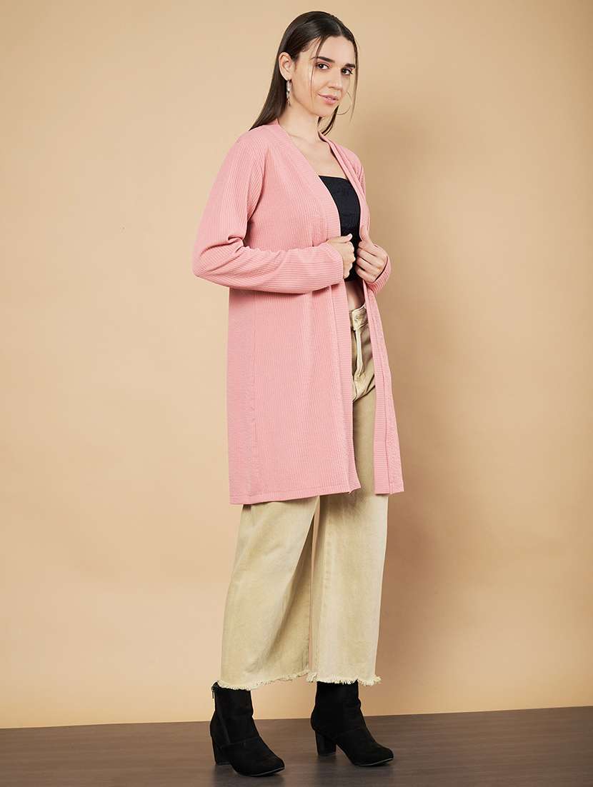women solid long sleeve shrug - 21697968 - Standard Image - 1