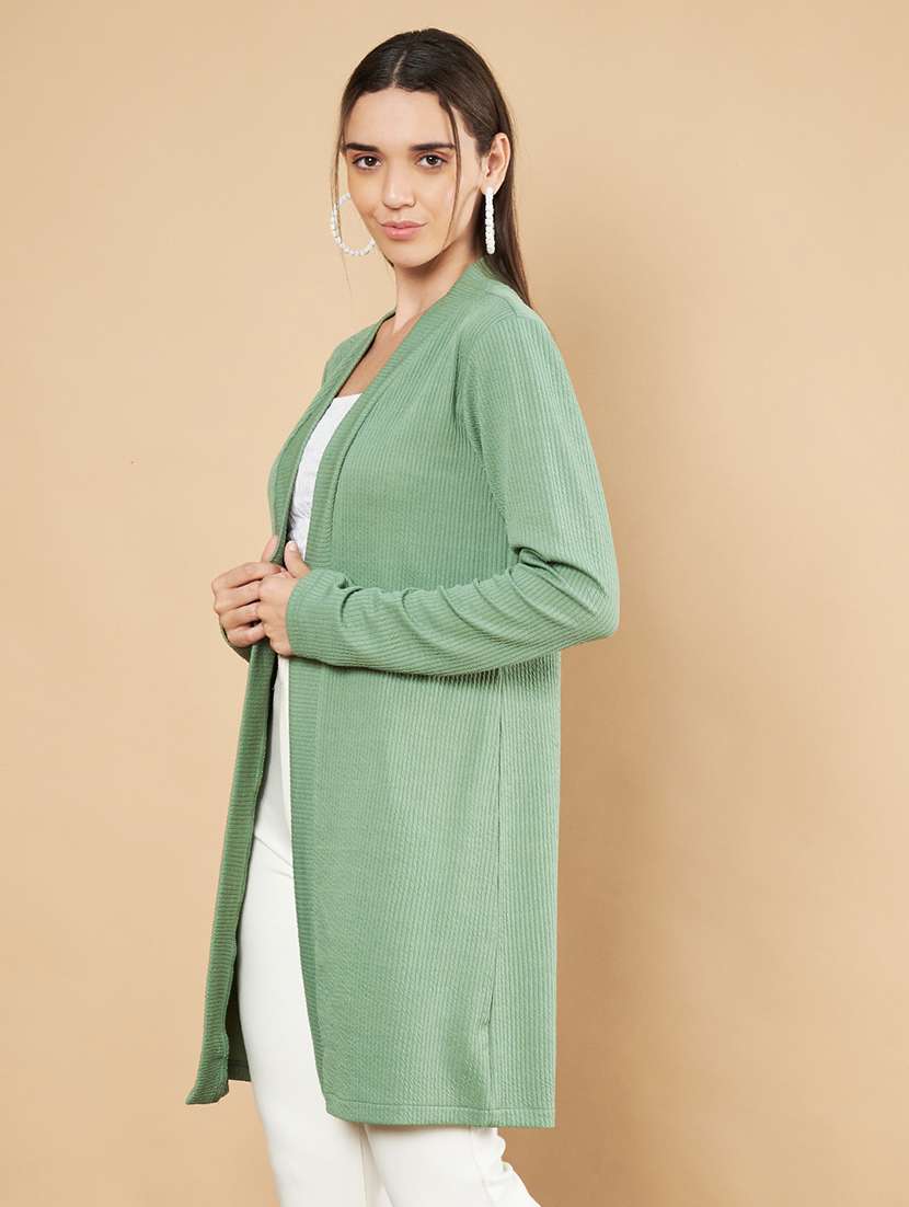 women solid long sleeve shrug - 21697969 -  Standard Image - 1