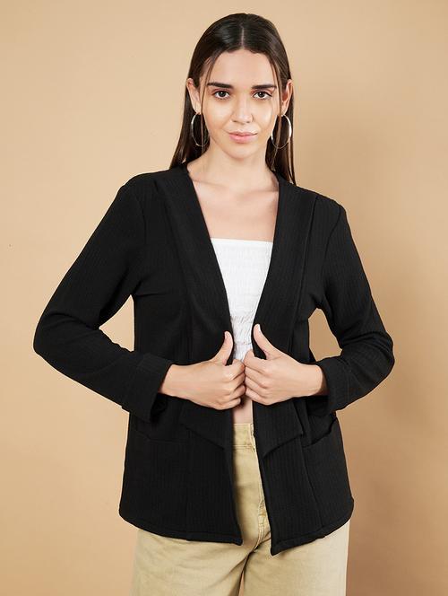women solid long sleeve shrug - 21697971 - Standard Image - 0