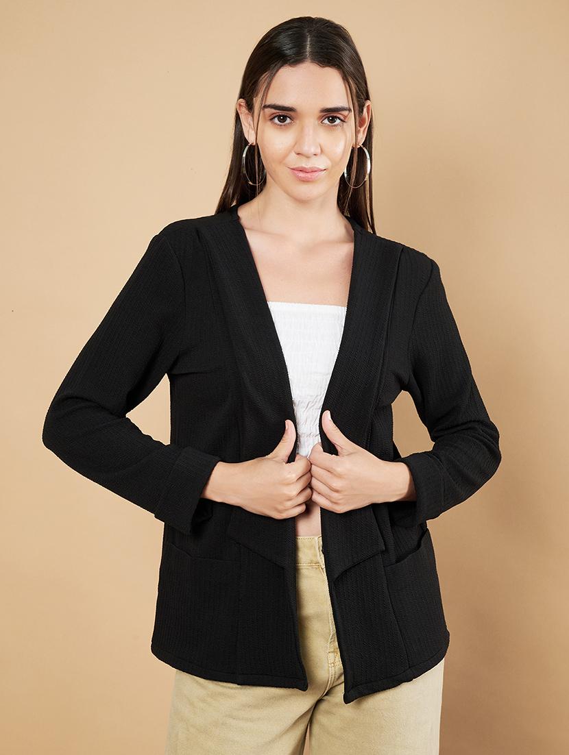women solid long sleeve shrug - 21697971 - Zoom Image - 0