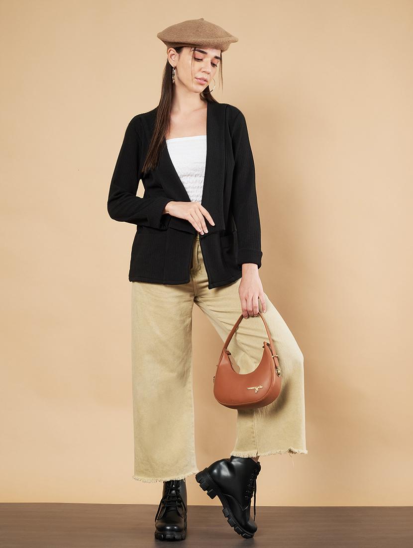 women solid long sleeve shrug - 21697971 - Standard Image - 4