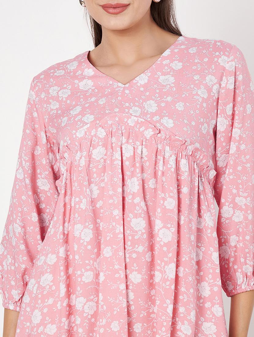 women floral printed v neck peplum top - 21697978 - Standard Image - 4