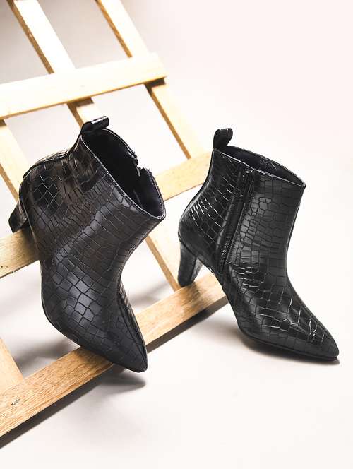 women black textured ankle boots - 21698004 - Standard Image - 0