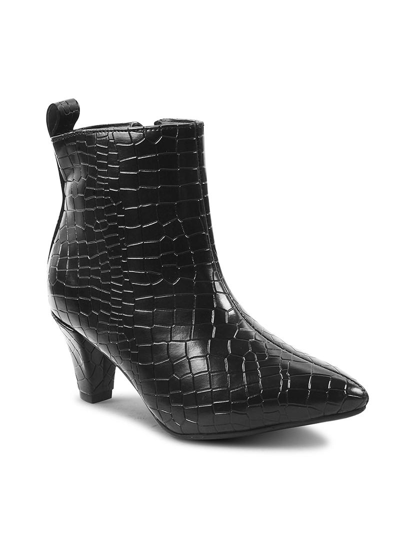 women black textured ankle boots - 21698004 - Standard Image - 1