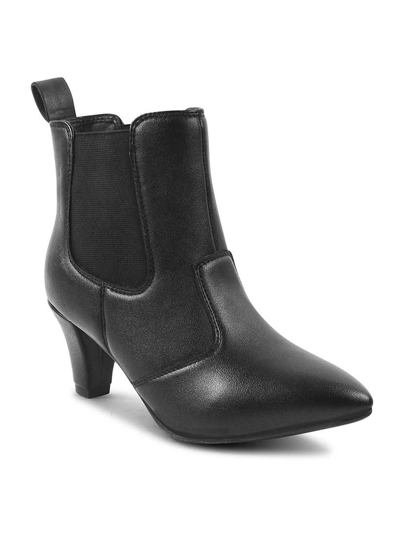 women black solid ankle boots - 21698006 -  Standard Image - 1