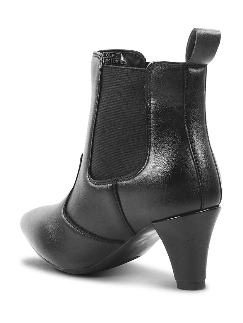 women black solid ankle boots - 21698006 -  Standard Image - 4