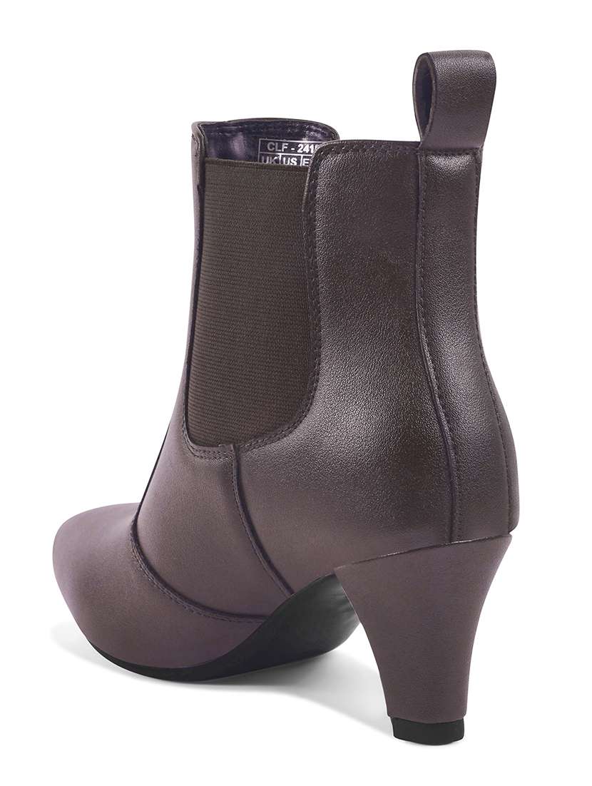 women brown solid ankle boots - 21698007 -  Standard Image - 4