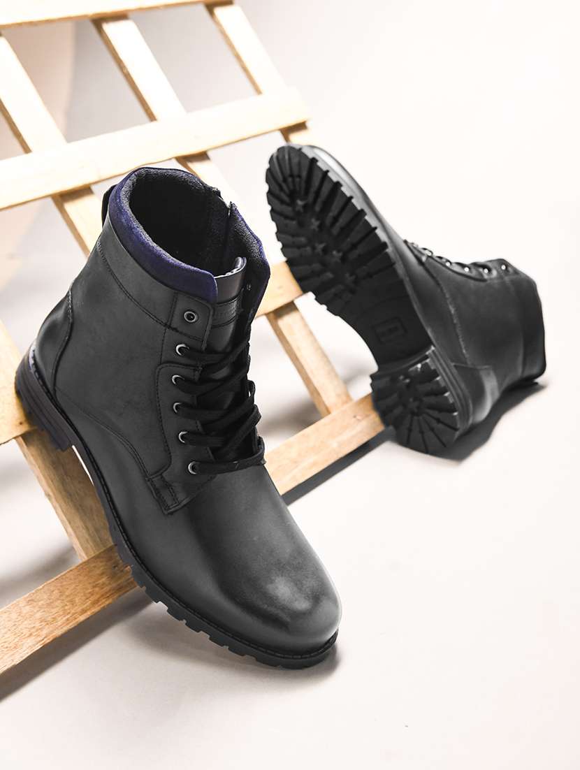 men black lace up boots