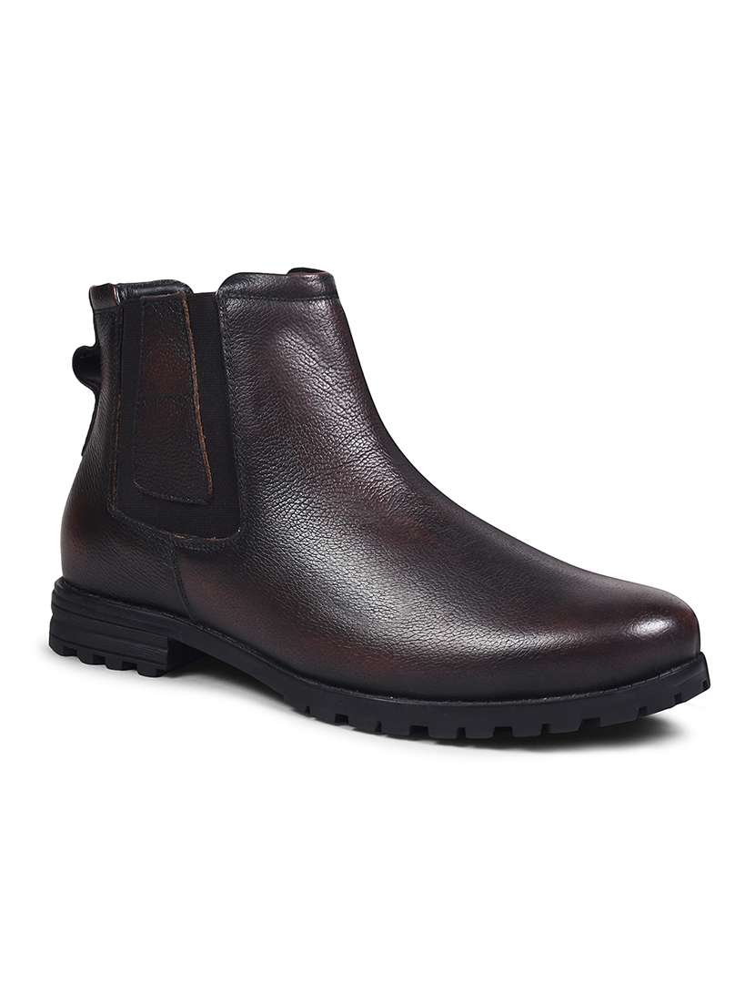 men brown slip on boots - 21698011 -  Standard Image - 1