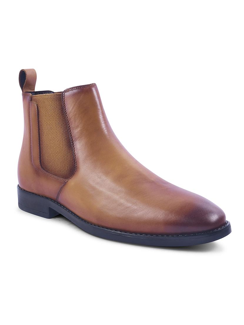 men tan slip on boots - 21698013 -  Standard Image - 1