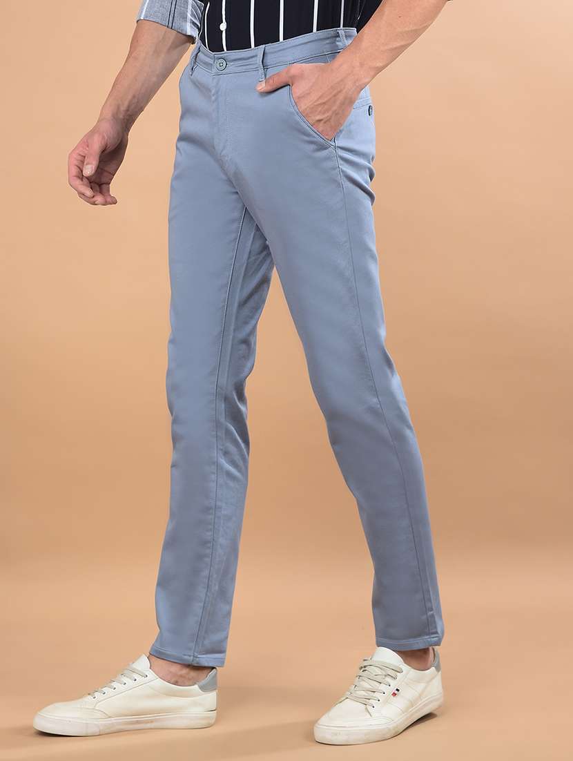 men mid rise solid chinos - 21698437 -  Standard Image - 1