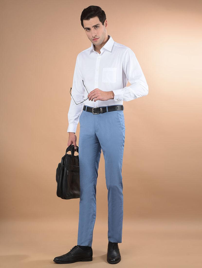 men solid flat front formal trouser - 21698443 - Standard Image - 4