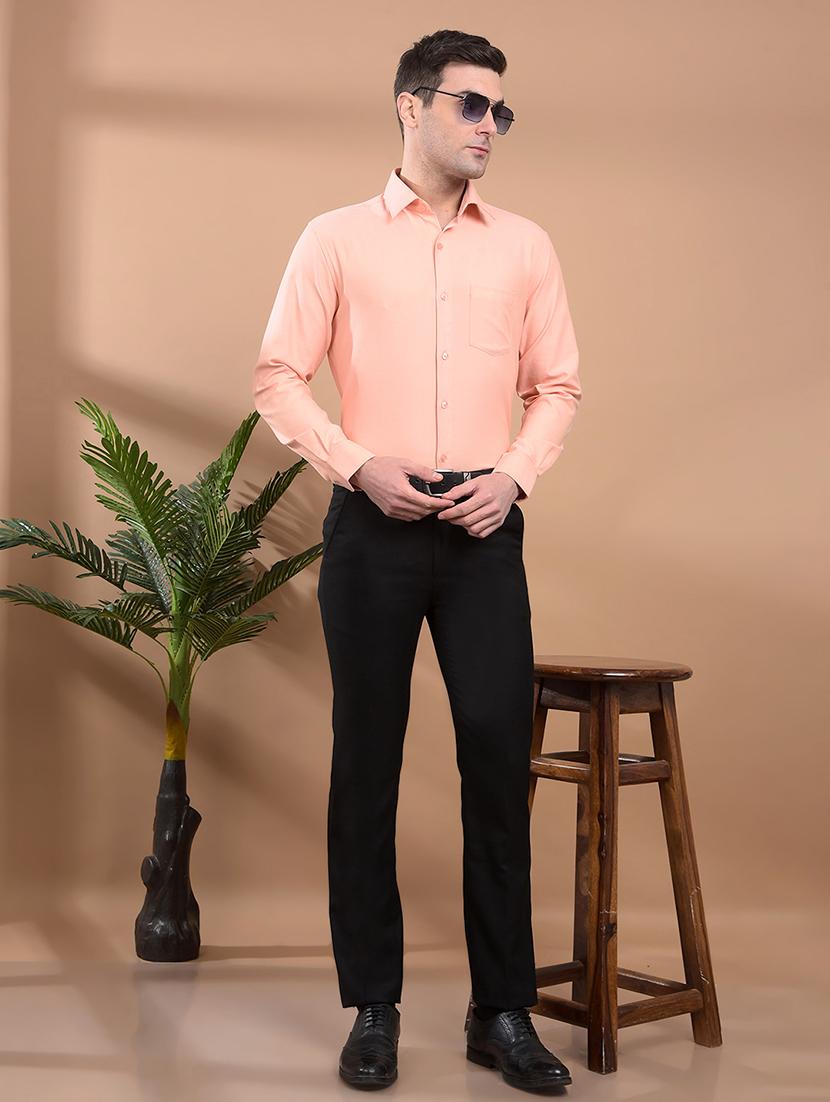men solid flat front formal trouser - 21698445 - Standard Image - 4