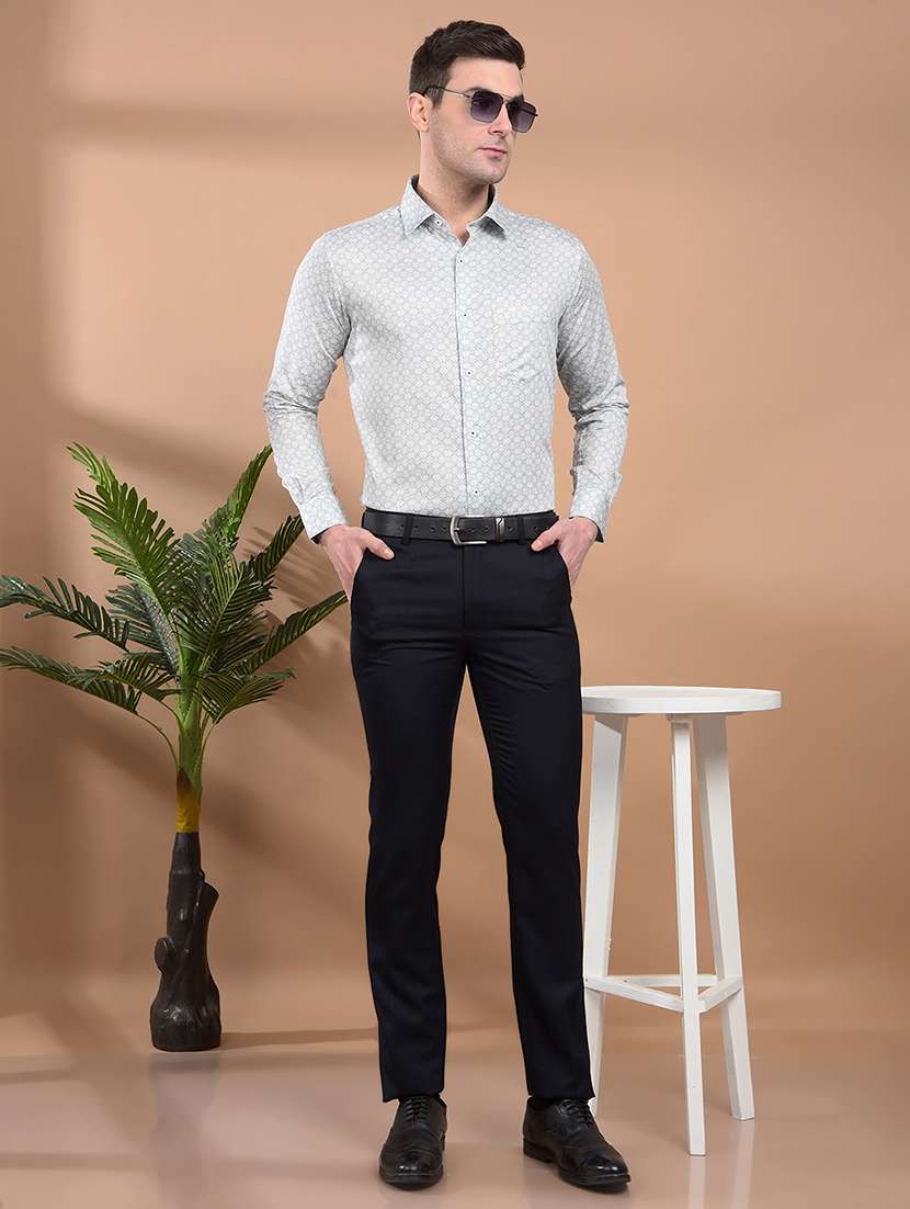 men solid flat front formal trouser - 21698446 -  Standard Image - 4