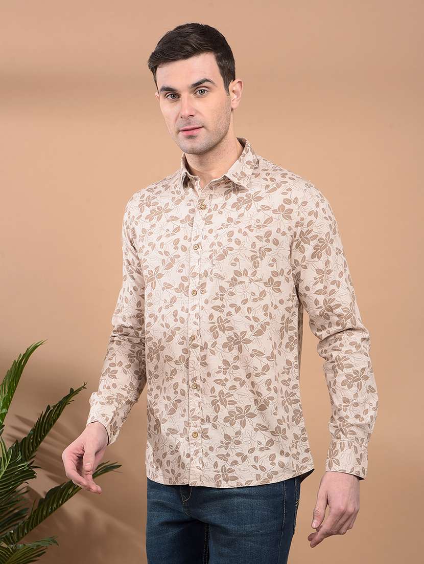 men printed long sleeve casual shirt - 21698450 -  Standard Image - 1