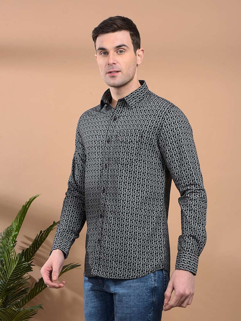 men printed long sleeve casual shirt - 21698461 -  Standard Image - 1