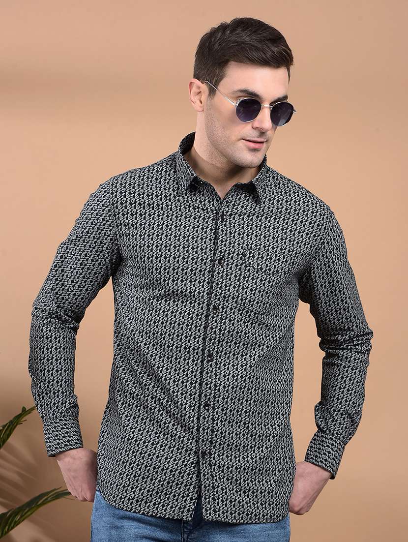 men printed long sleeve casual shirt - 21698461 -  Standard Image - 4