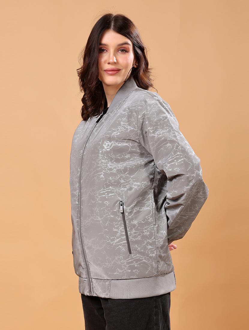 women printed long sleeves regular jacket - 21698488 -  Standard Image - 1