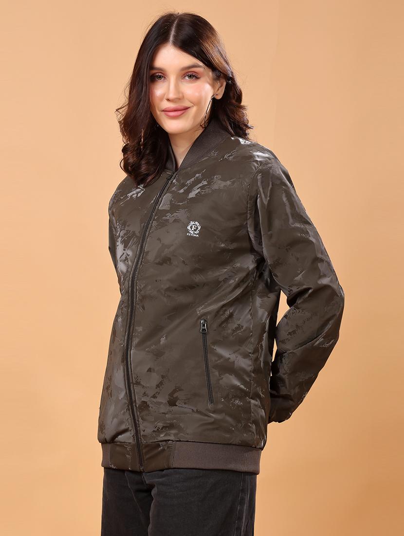 women printed long sleeves regular jacket - 21698492 - Standard Image - 1